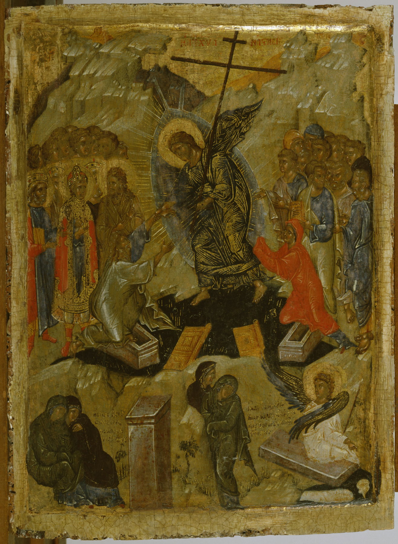 Greek Anastasis icon showing Christ raising humanity from Hades, used for Job 42 resurrection hope