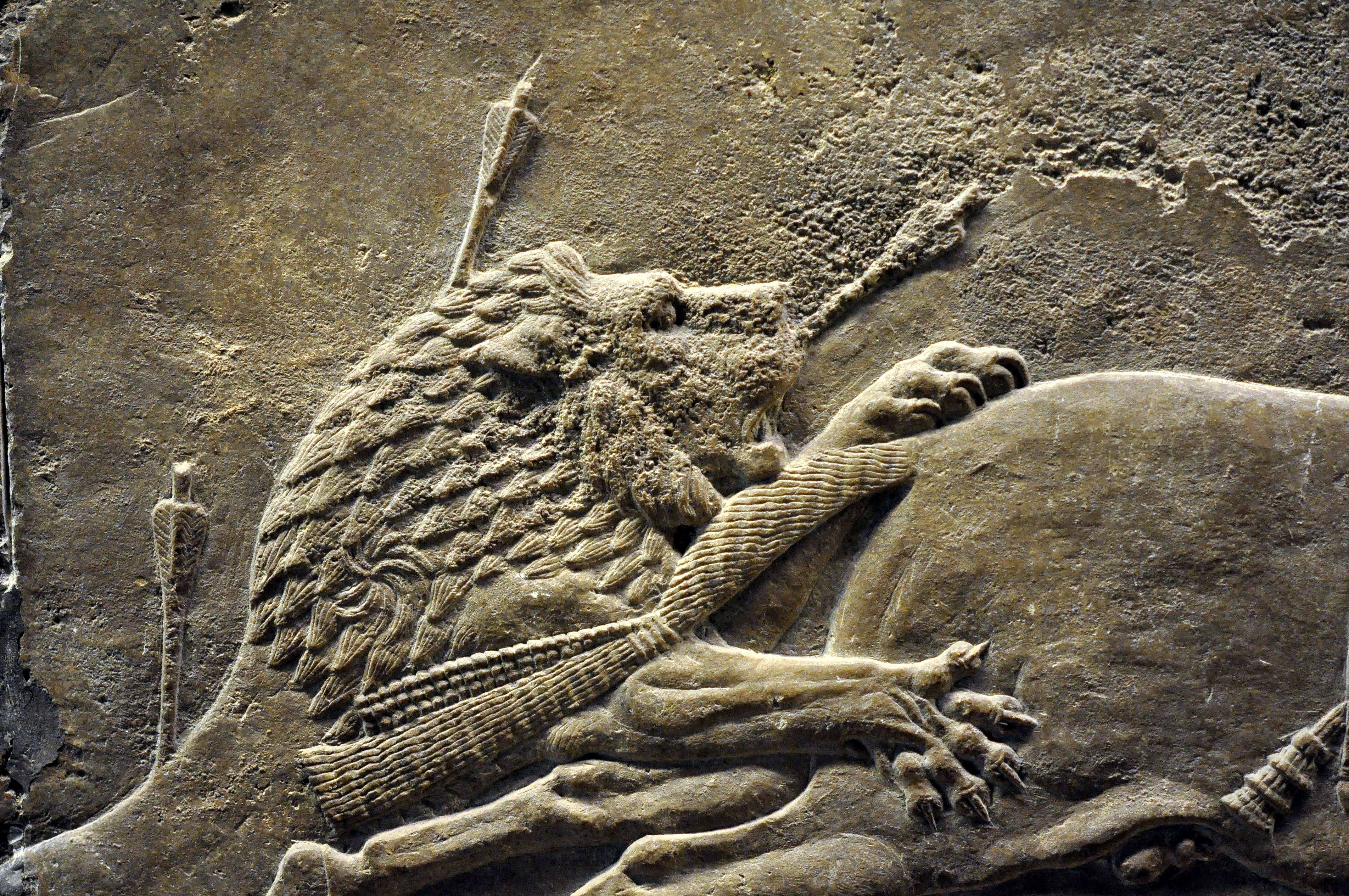 Ashurbanipal lion-hunt relief from Nineveh