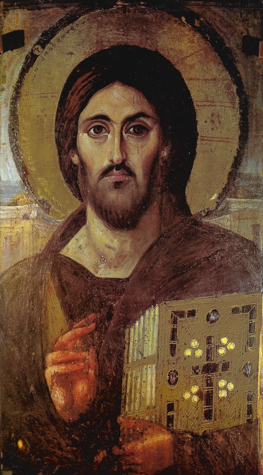 Christ Pantocrator, sixth-century Sinai icon