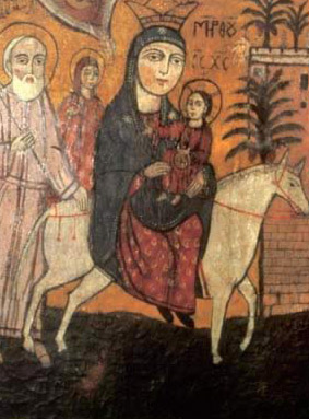 Coptic icon of the Flight into Egypt