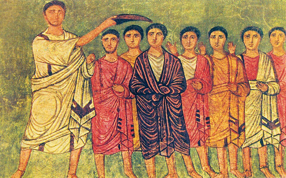 Samuel anoints David, Dura-Europos Synagogue panel