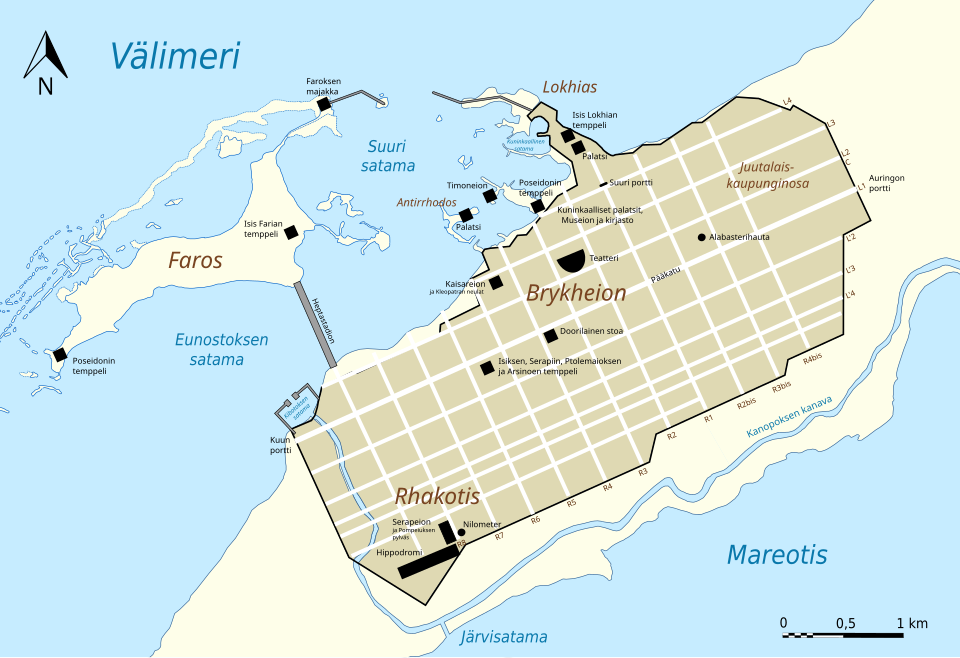 Hellenistic and Roman Alexandria map