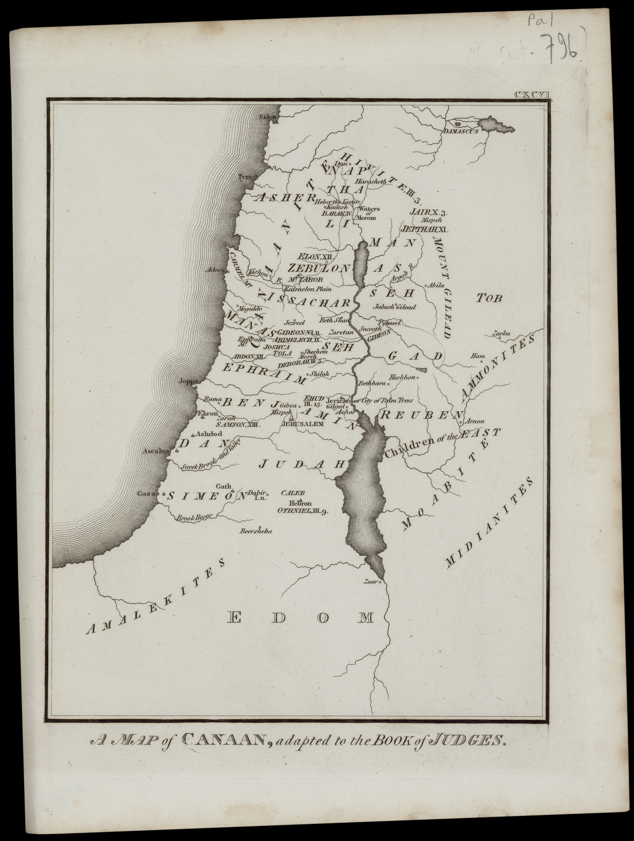 Historical map of Canaan adapted to the Book of Judges