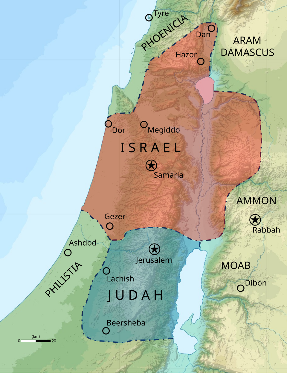 Kingdoms of Israel and Judah in the 8th century BCE