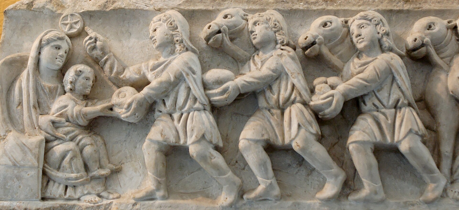 Adoration of the Magi, early Christian relief