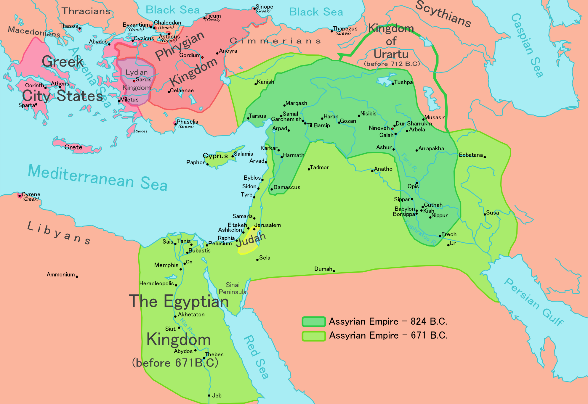 Neo-Assyrian Empire broad context map