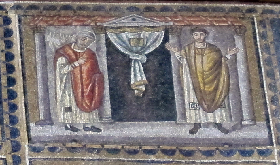 The Pharisee and the Publican mosaic at Sant'Apollinare Nuovo