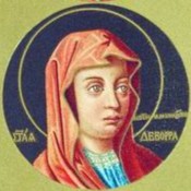 Russian Orthodox roundel of Righteous Deborah