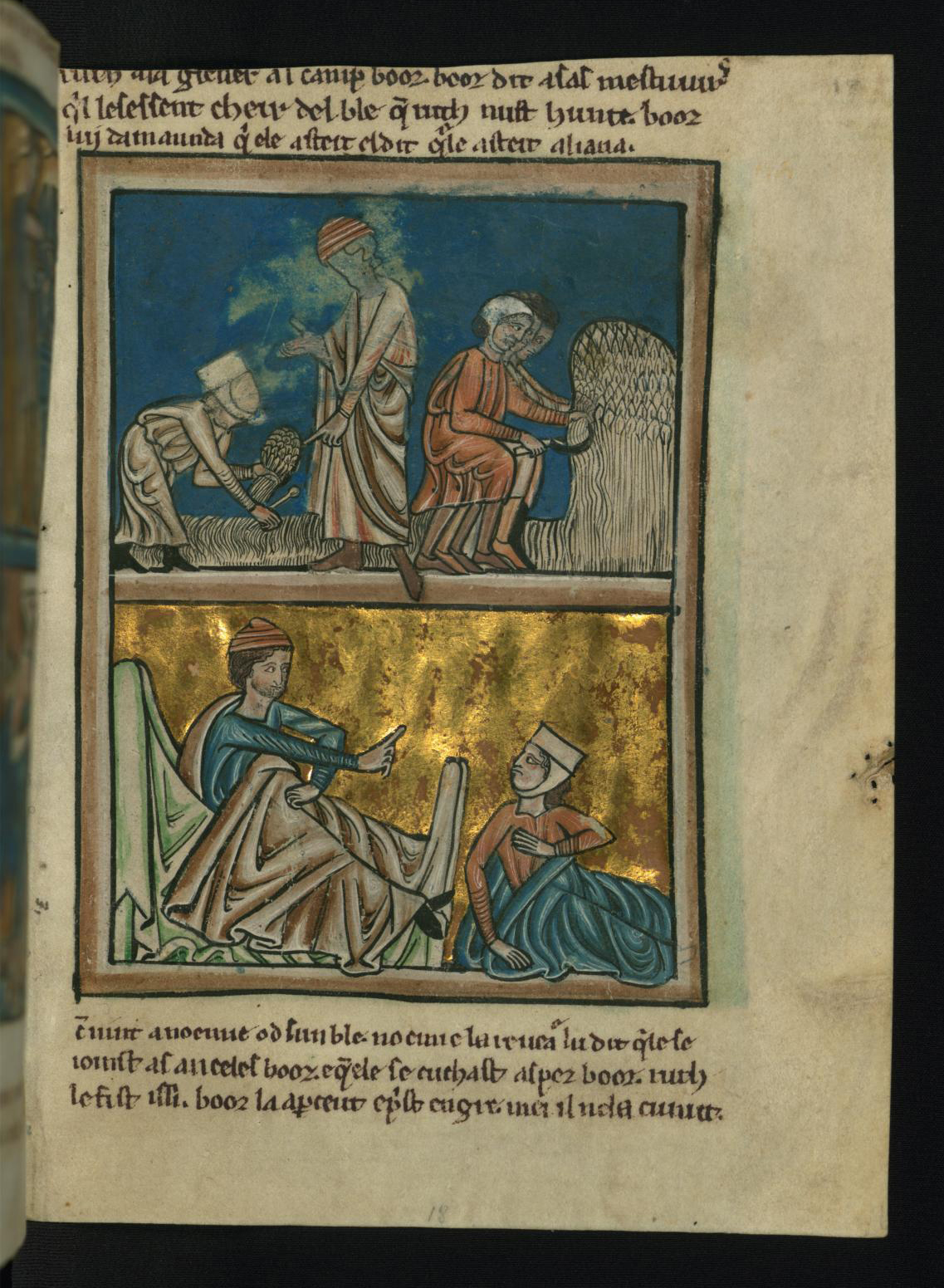 Ruth meets Boaz as she gleans