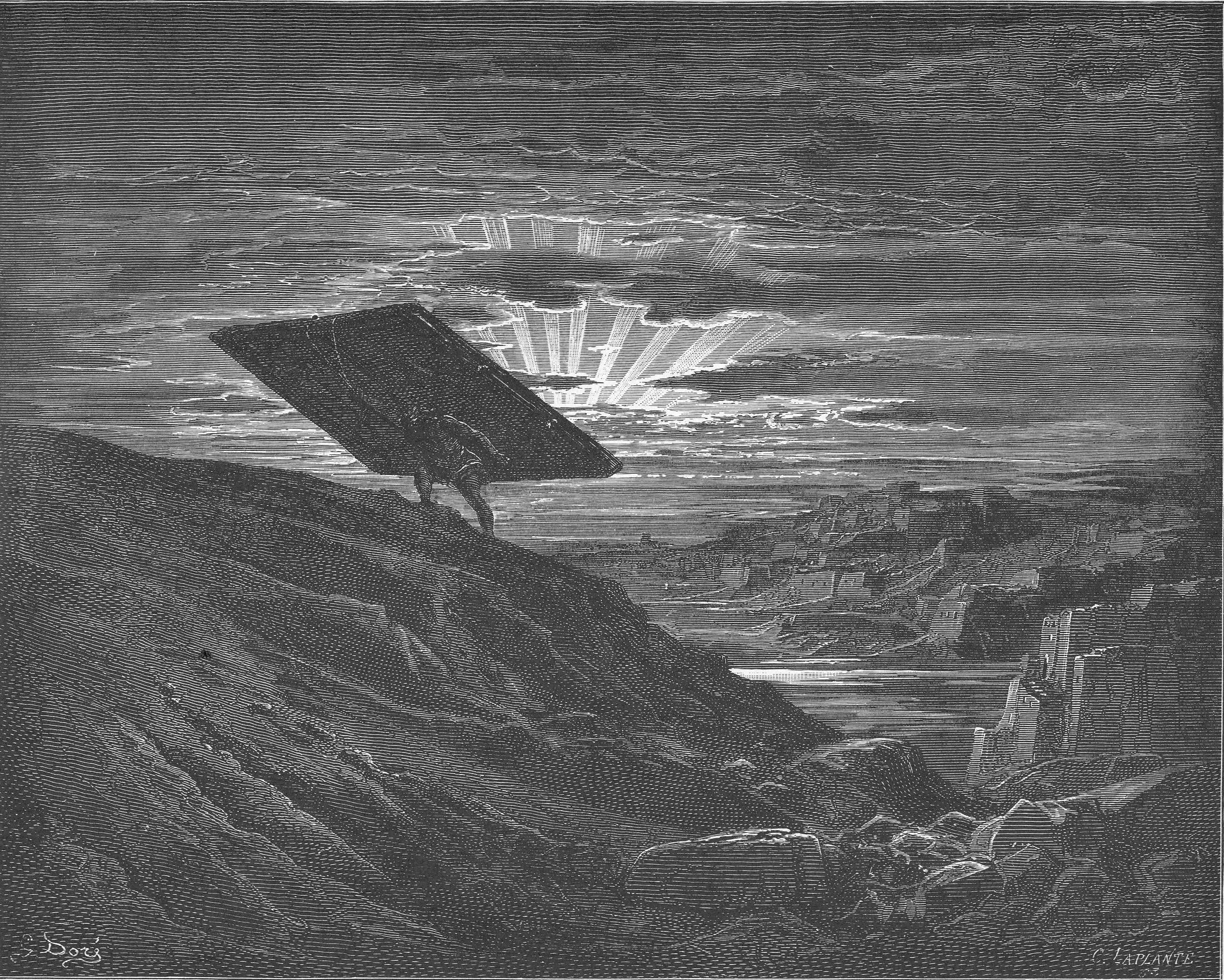 Doré engraving of Samson carrying away the gates of Gaza